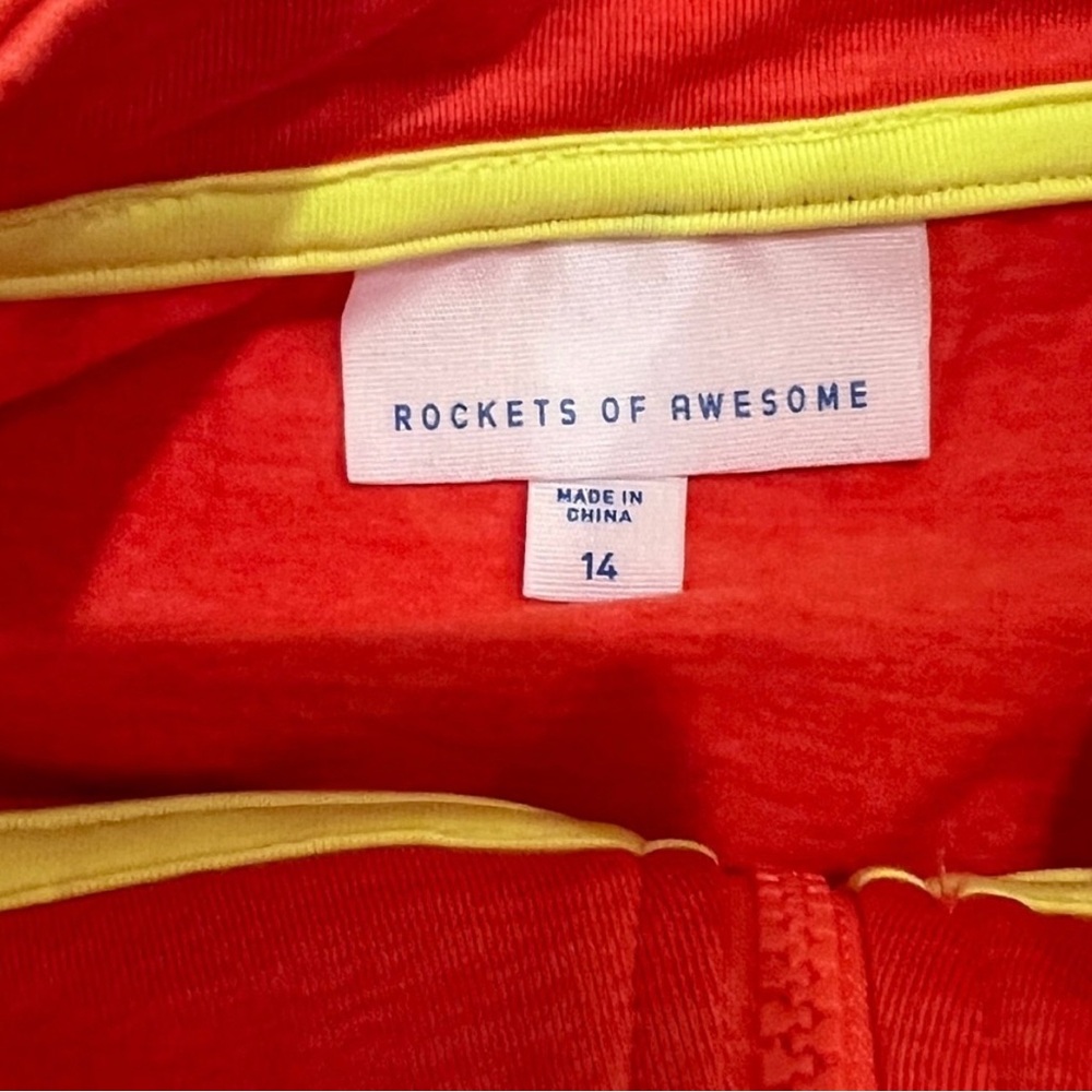 Rockets of Awesome The Relay Zip Popover Orange Sweatshirt Boys Size 14 NWOT - Picture 5 of 6